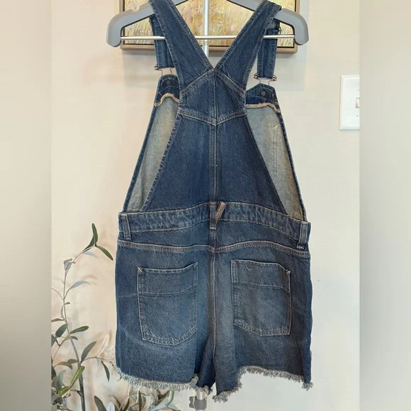 Free people We The Free Blue Denim Overalls women’s 2 new without tags - Picture 2 of 4